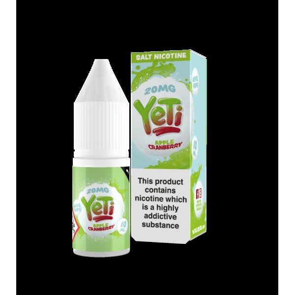 Yeti Salts - Apple Cranberry 10ml Nic Salt E-Liqui...